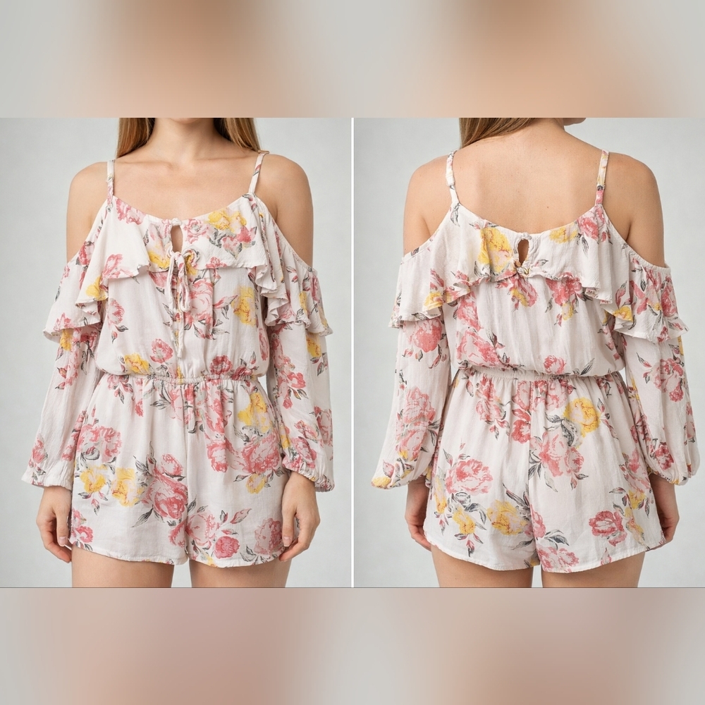 Floral Cold Shoulder Romper